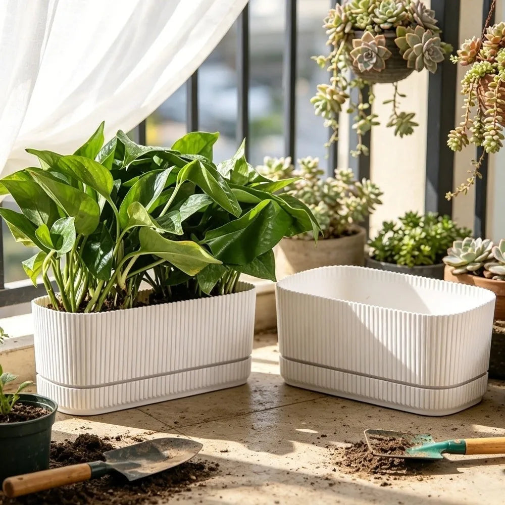Modern Self-Watering Desktop Planter